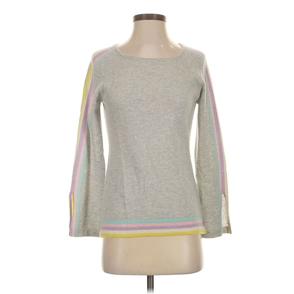 Brodie 100% Cashmere Gray & Sage Green Sweater. Sz XS